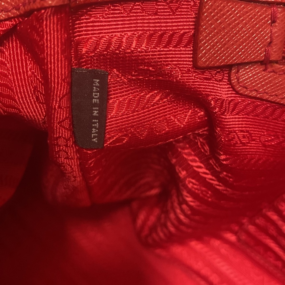 Prada Authentic Red Saffiano Leather Lux Classic Workbag Tote Handbag Bag Purse - Picture 12 of 16
